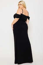 Load image into Gallery viewer, Plus Size Black &amp; Rhinestone Trim Dress
