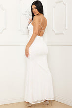 Load image into Gallery viewer, Ivory Sequin Open Cross Back Dress
