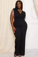 Load image into Gallery viewer, Plus Size Black Rhinestone Fringe Sleeve Jumpsuit

