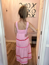 Load image into Gallery viewer, Squared Neck Pink &amp; Red Maxi Dress
