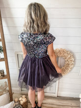 Load image into Gallery viewer, Short Sleeve Sequin &amp; Tulle Mini Dress
