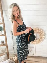 Load image into Gallery viewer, Black Floral Print Midi Dress
