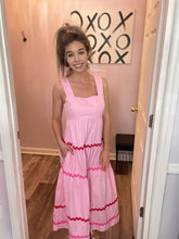 Load image into Gallery viewer, Squared Neck Pink &amp; Red Maxi Dress
