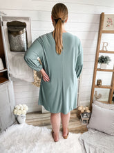 Load image into Gallery viewer, Plus Size Smokey Sage Dress With Necklace
