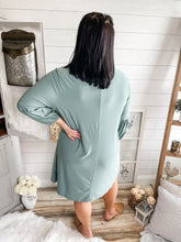 Load image into Gallery viewer, Plus Size Smokey Sage Dress With Necklace
