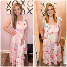 Load image into Gallery viewer, Multi-Colored Floral Abstract Print Maxi Dress
