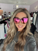 Load image into Gallery viewer, Large Cat Eye With Pink/Yellow Mirror Lens

