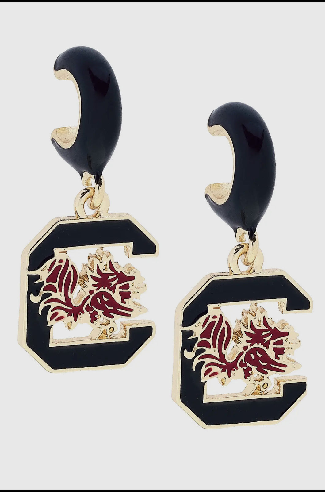 South Carolina Gamecocks Logo Small Huggie Hoop Earrings
