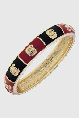 South Carolina Gamecocks Black & Garnet Checkered Hinge Bangle