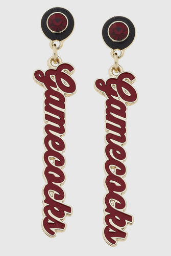 South Carolina Gamecocks Garnet Autograph Earrings