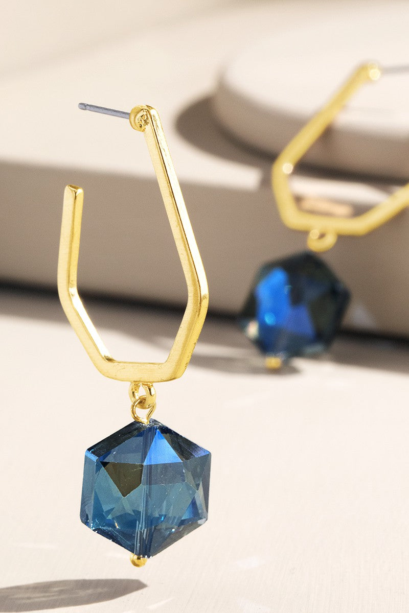 Blue Teardrop Dangle Earrings