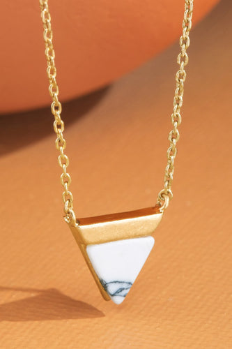 Marbled White Triangular Pendent Necklace