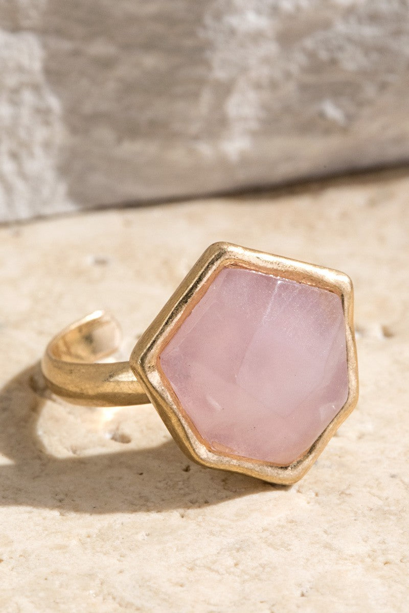 Rose Quartz Adjustable Ring