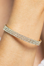 Load image into Gallery viewer, Gold Colored Crystal Adjustable Bracelet

