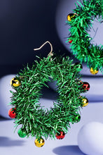 Load image into Gallery viewer, Christmas Wreath Hoop Earrings
