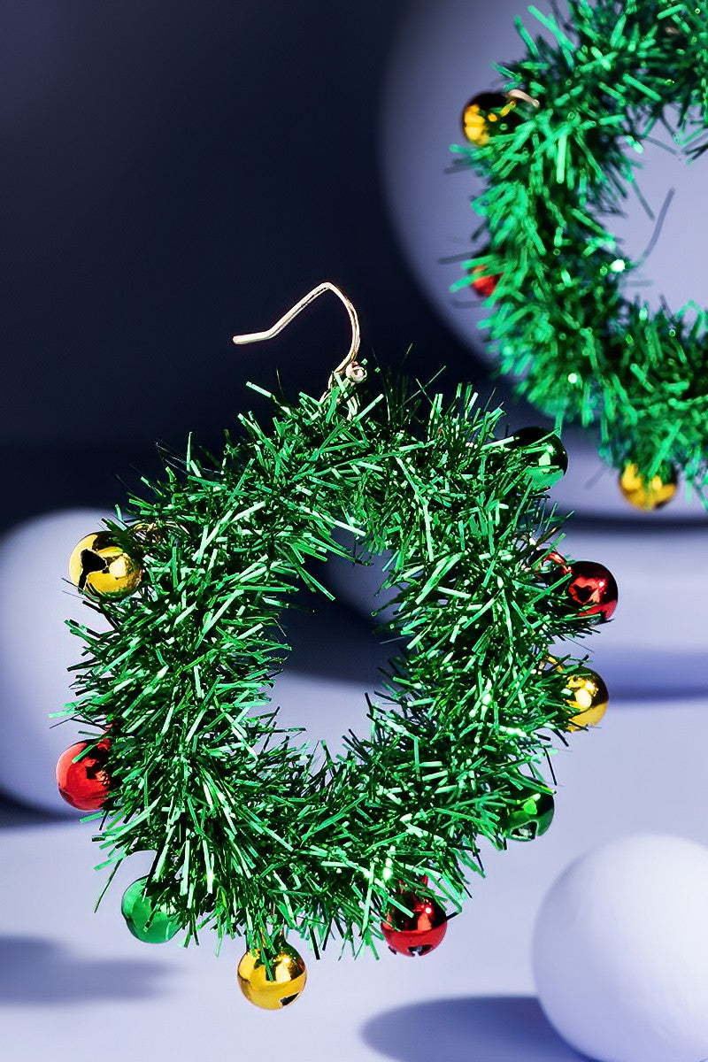 Christmas Wreath Hoop Earrings