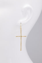 Load image into Gallery viewer, Silver Colored Cross Earrings
