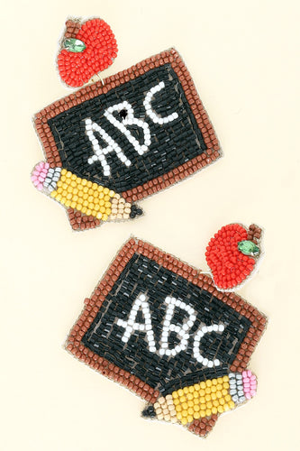 Teacher ABC Beaded Earrings