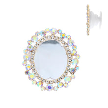 Load image into Gallery viewer, Crystal Oval Mirrored Pop Socket

