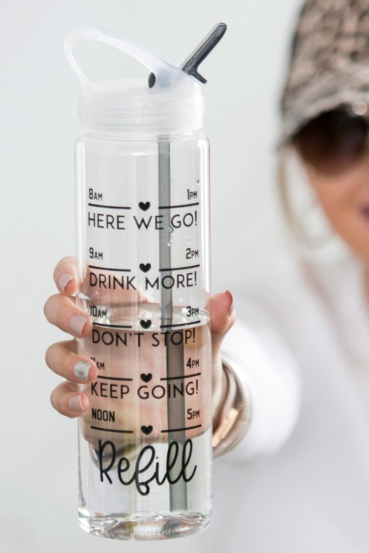 Refill Daily Tracker Straw Water Bottle