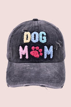 Load image into Gallery viewer, Dog Mom Chenille Patch Distressed Cap Hat
