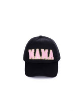 Load image into Gallery viewer, Black Mama Chenille Baseball Hat
