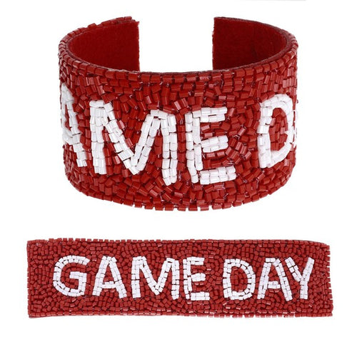 Garnet & White Game Day Cuff Bracelet university of south carolina gamecocks