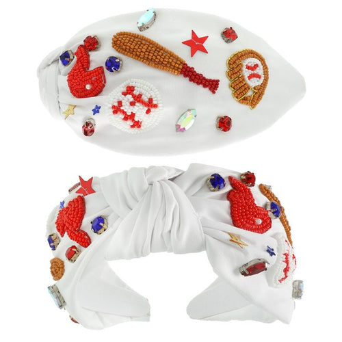 White Baseball Headband