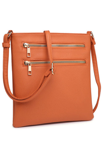 Orange Double Zip Pocket Crossbody Bag Clemson Tigers