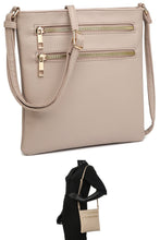 Load image into Gallery viewer, Green Double Zip Pocket Crossbody Bag
