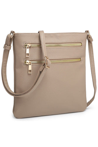 Stone Double Zip Crossbody Bag