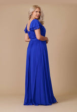 Load image into Gallery viewer, Plus Size Ruffled Short Sleeve Royal Blue Dress (Sizes: 1XL-5XL)
