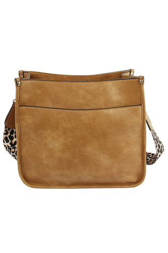 Mocha & Leopard Guitar Strap Crossbody Bag