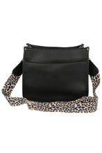 Load image into Gallery viewer, Dusty Dark Blue &amp; Leopard Guitar Strap Crossbody Bag
