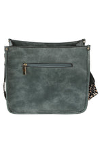 Load image into Gallery viewer, Dusty Dark Blue &amp; Leopard Guitar Strap Crossbody Bag
