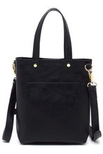 Load image into Gallery viewer, Black Mini Tote Crossbody Bag
