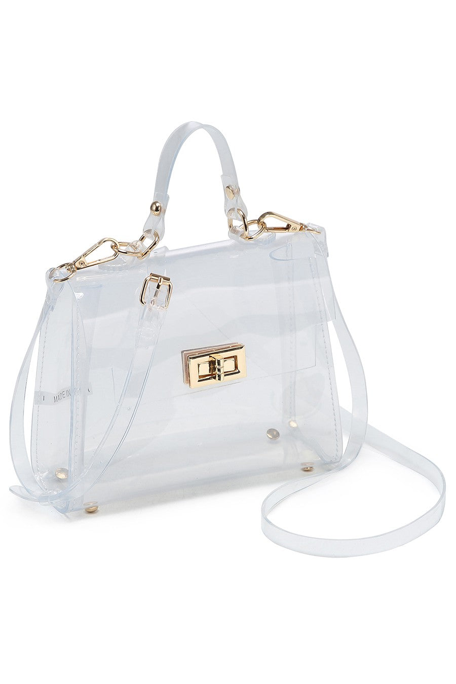 Stadium Clear Twist Lock Satchel Crossbody Bag Game Day