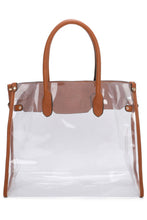 Load image into Gallery viewer, Stadium Clear &amp; Taupe Satchel WITH Matching Crossbody Bag (2-in-1)
