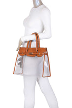 Load image into Gallery viewer, Stadium Clear &amp; Black Satchel WITH Matching Crossbody Bag (2-in-1)
