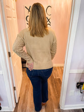 Load image into Gallery viewer, Khaki Twisted Ribbed Design Sweater
