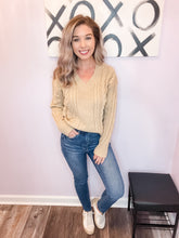 Load image into Gallery viewer, Khaki Twisted Ribbed Design Sweater
