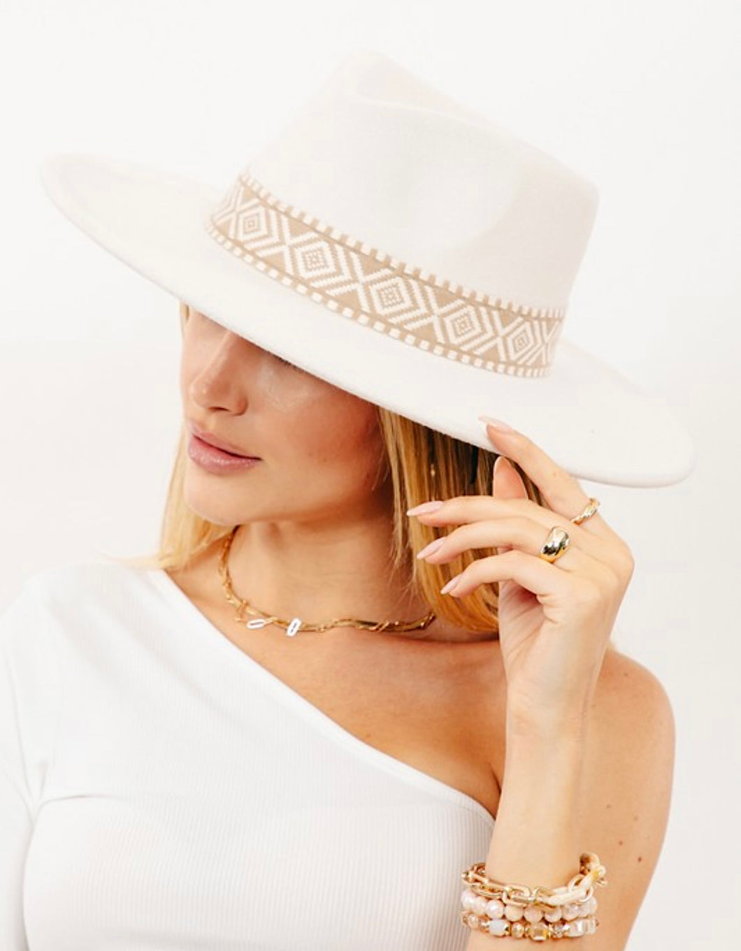 Boho Chevron & Striped Hat