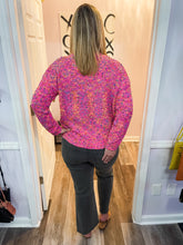 Load image into Gallery viewer, Pop Of Color Pink Confetti Sweater
