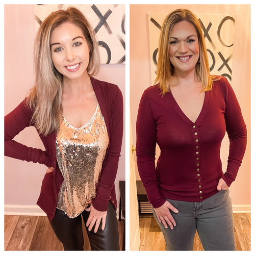 Garnet Snap Button Cardigan (Sizes: S-3XL)