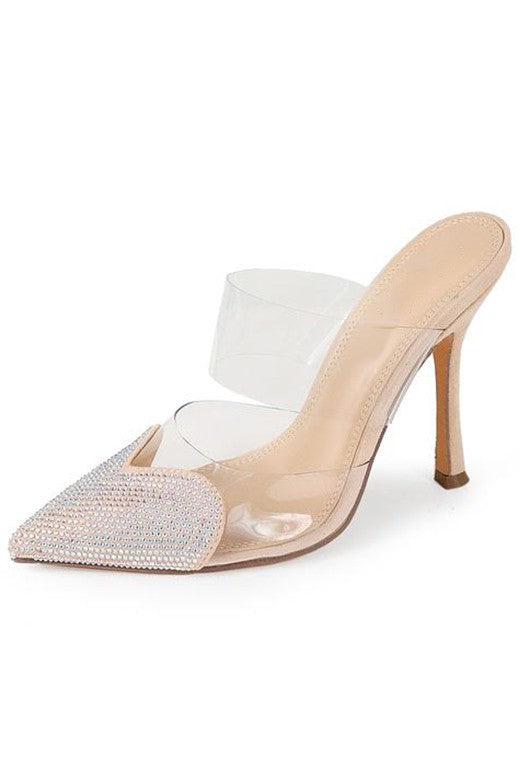 Clear & Champagne Stud Heel