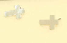Load image into Gallery viewer, X-Small Petite Silver Cross Stud Earrings
