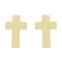 Load image into Gallery viewer, X-Small Petite Gold Cross Stud Earrings
