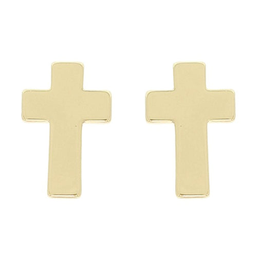 X-Small Petite Gold Cross Stud Earrings