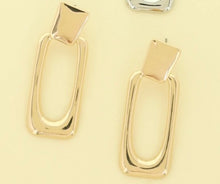 Load image into Gallery viewer, Gold Rectangular Earrings
