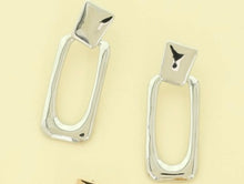 Load image into Gallery viewer, Silver Rectangular Earrings
